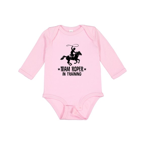 Inktastic Team Roper in Training Cowboy Boys or Girls Long Sleeve Baby Bodysuit