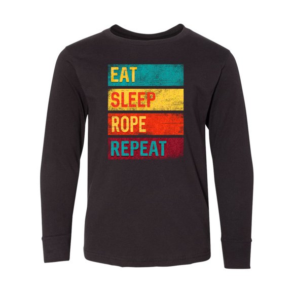 Inktastic Team Roping Eat Sleep Rope Repeat Long Sleeve Youth T-Shirt