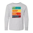 thumbnail image 1 of Inktastic Team Roping Eat Sleep Rope Repeat Long Sleeve Youth T-Shirt, 1 of 5