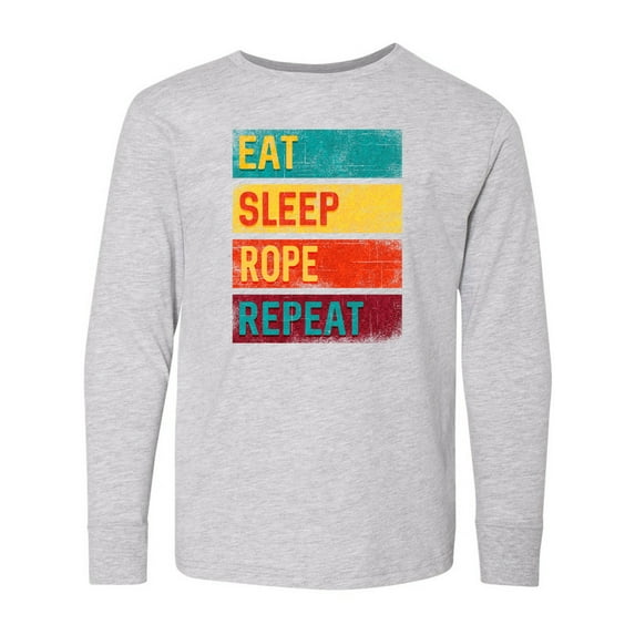 Inktastic Team Roping Eat Sleep Rope Repeat Long Sleeve Youth T-Shirt
