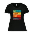 thumbnail image 1 of Inktastic Team Roping Eat Sleep Rope Repeat Women's Plus Size T-Shirt, 1 of 5