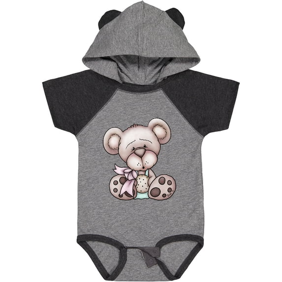 Inktastic Teddy Bear with Cookie Boys Baby Bodysuit