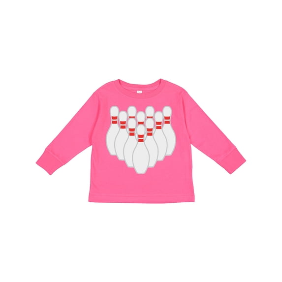 Inktastic Ten Pins for Bowling Boys or Girls Long Sleeve Toddler T-Shirt