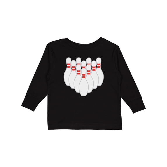 Inktastic Ten Pins for Bowling Boys or Girls Long Sleeve Toddler T-Shirt
