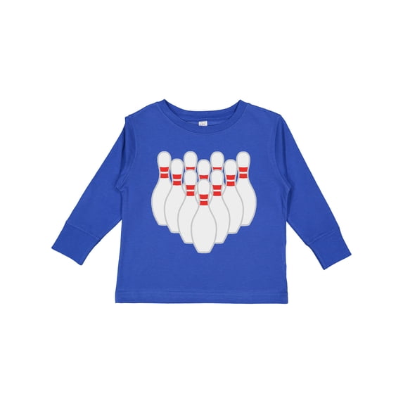 Inktastic Ten Pins for Bowling Boys or Girls Long Sleeve Toddler T-Shirt