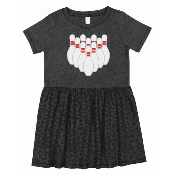 Inktastic Ten Pins for Bowling Girls Toddler Dress
