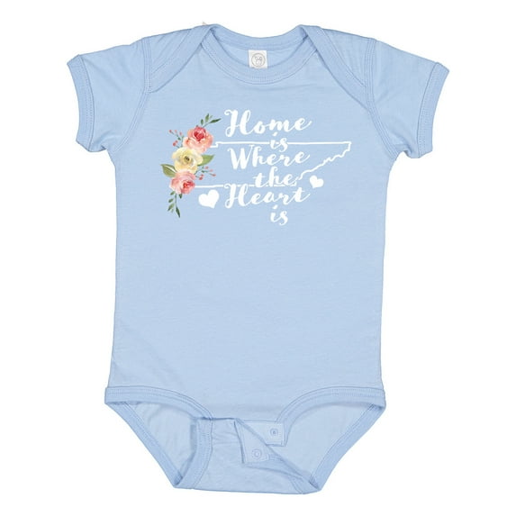 Inktastic Tennessee Home is Where The Heart is with Watercolor Floral Girls Baby Bodysuit