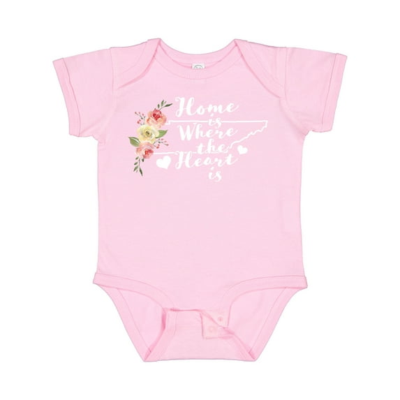Inktastic Tennessee Home is Where The Heart is with Watercolor Floral Girls Baby Bodysuit