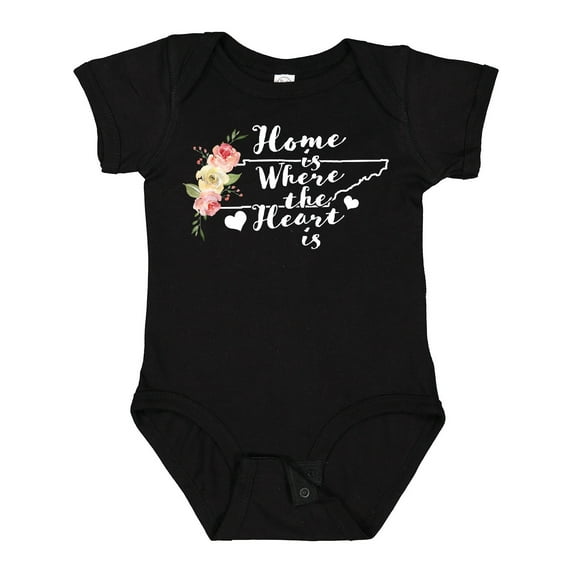 Inktastic Tennessee Home is Where The Heart is with Watercolor Floral Girls Baby Bodysuit