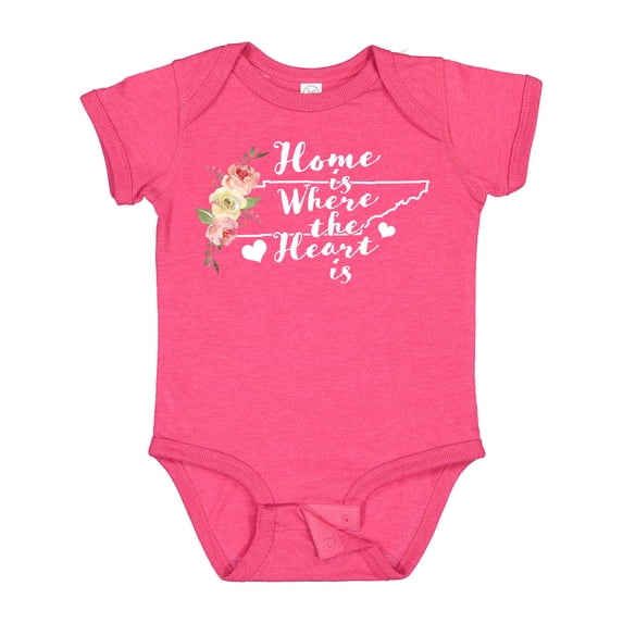 Inktastic Tennessee Home is Where The Heart is with Watercolor Floral Girls Baby Bodysuit