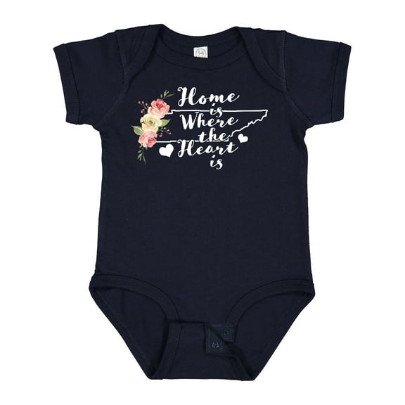 Inktastic Tennessee Home is Where The Heart is with Watercolor Floral Girls Baby Bodysuit