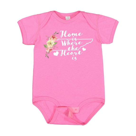 Inktastic Tennessee Home is Where The Heart is with Watercolor Floral Girls Baby Bodysuit
