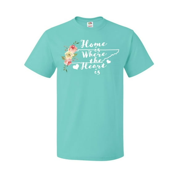 Inktastic Tennessee Home is Where the Heart is with Watercolor Floral T-Shirt
