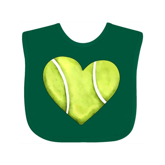 Inktastic Tennis Ball in Heart Boys or Girls Baby Bib