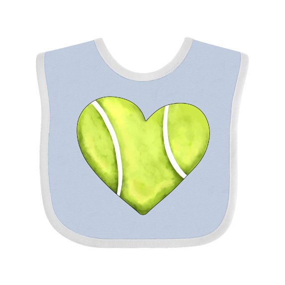 Inktastic Tennis Ball in Heart Boys or Girls Baby Bib