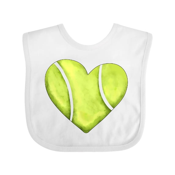 Inktastic Tennis Ball in Heart Boys or Girls Baby Bib