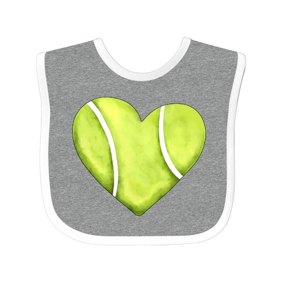 Inktastic Tennis Ball in Heart Boys or Girls Baby Bib