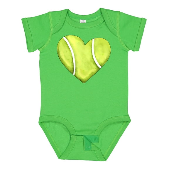 Inktastic Tennis Ball in Heart Boys or Girls Baby Bodysuit