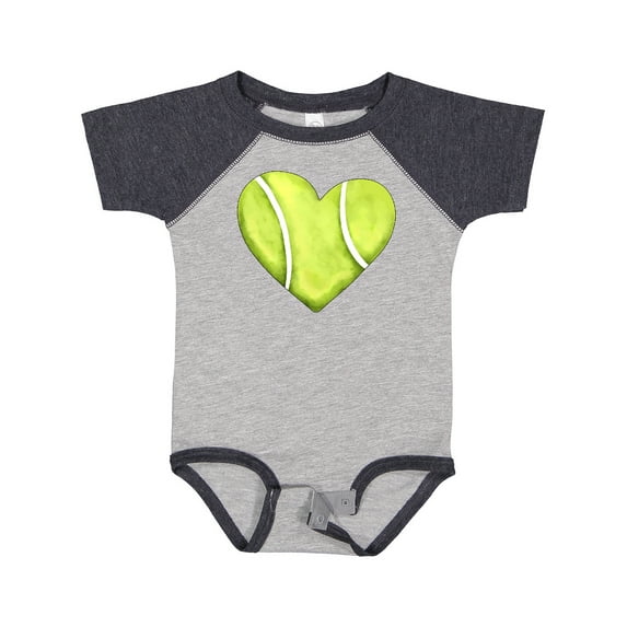 Inktastic Tennis Ball in Heart Boys or Girls Baby Bodysuit