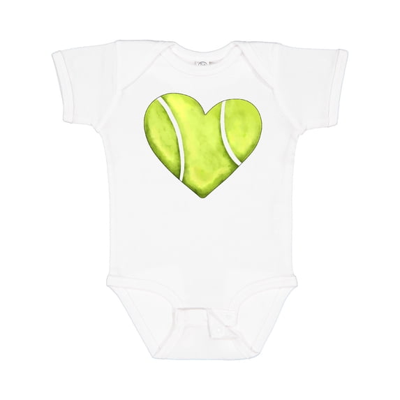 Inktastic Tennis Ball in Heart Boys or Girls Baby Bodysuit