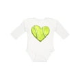 thumbnail image 1 of Inktastic Tennis Ball in Heart Boys or Girls Long Sleeve Baby Bodysuit, 1 of 5