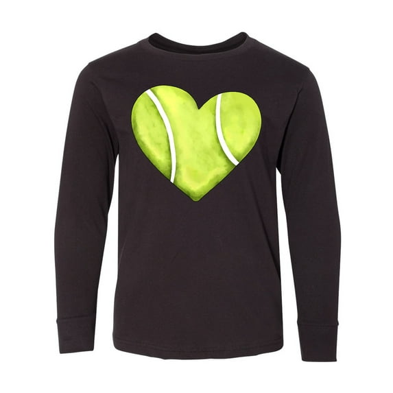 Inktastic Tennis Ball in Heart Long Sleeve Youth T-Shirt