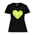thumbnail image 1 of Inktastic Tennis Ball in Heart Women's Plus Size T-Shirt, 1 of 5