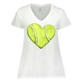 thumbnail image 1 of Inktastic Tennis Ball in Heart Women's Plus Size V-Neck T-Shirt, 1 of 5