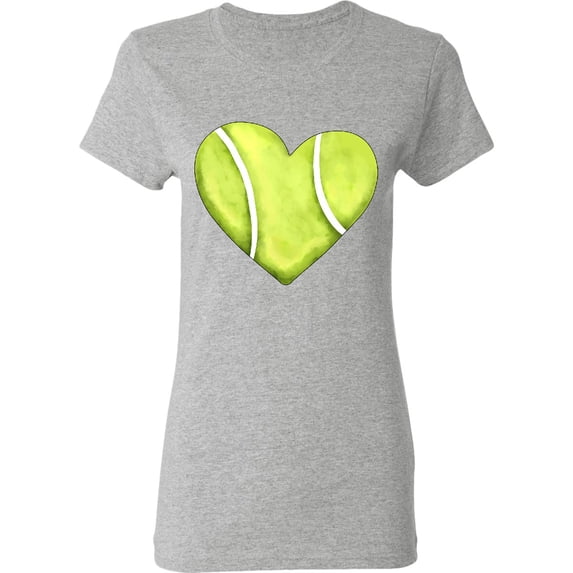 Inktastic Tennis Ball in Heart Women's T-Shirt