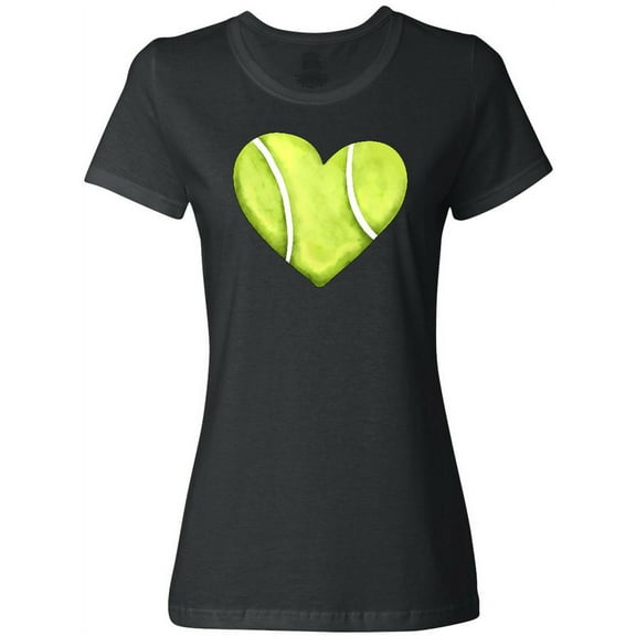 Inktastic Tennis Ball in Heart Women's T-Shirt
