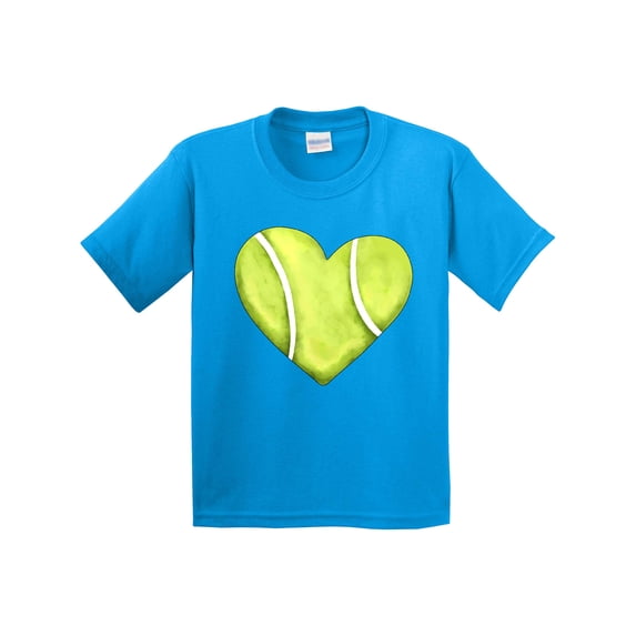 Inktastic Tennis Ball in Heart Youth T-Shirt