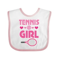 Inktastic Tennis Girl Cute Racket and Ball Girls Baby Bib