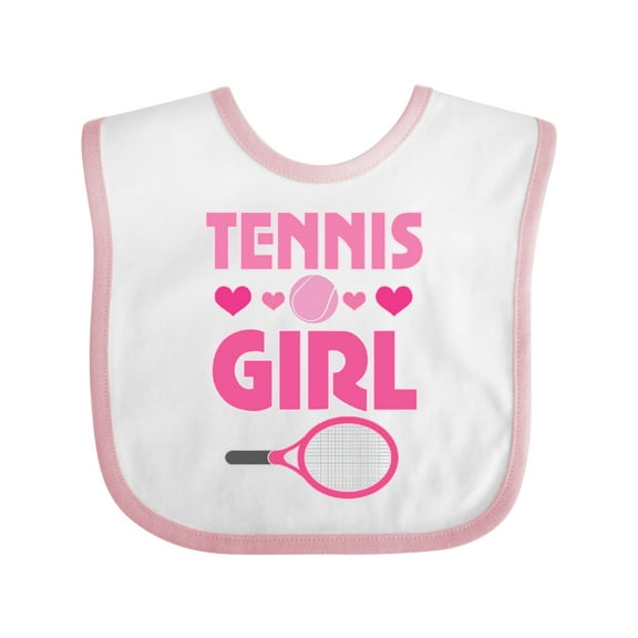 Inktastic Tennis Girl Cute Racket and Ball Girls Baby Bib