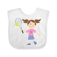 thumbnail image 1 of Inktastic Tennis Girl Girls Baby Bib, 1 of 4