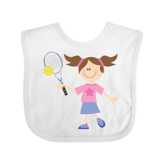 Inktastic Tennis Girl Girls Baby Bib