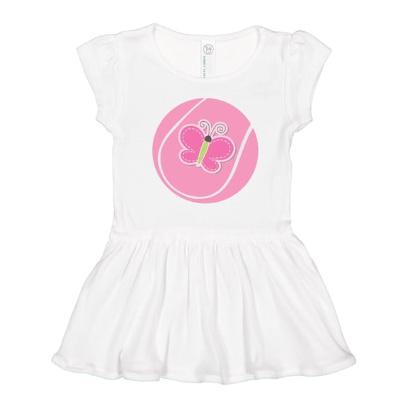 Inktastic Tennis Pink Ball Girls Toddler Dress
