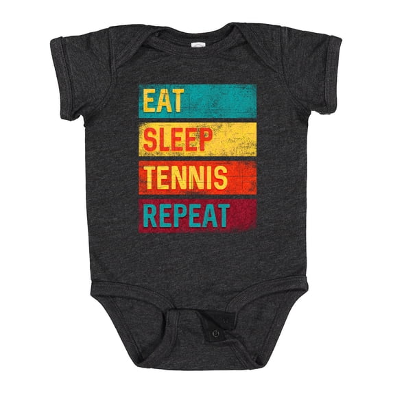 Inktastic Tennis Player Eat Sleep Tennis Repeat Boys or Girls Baby Bodysuit