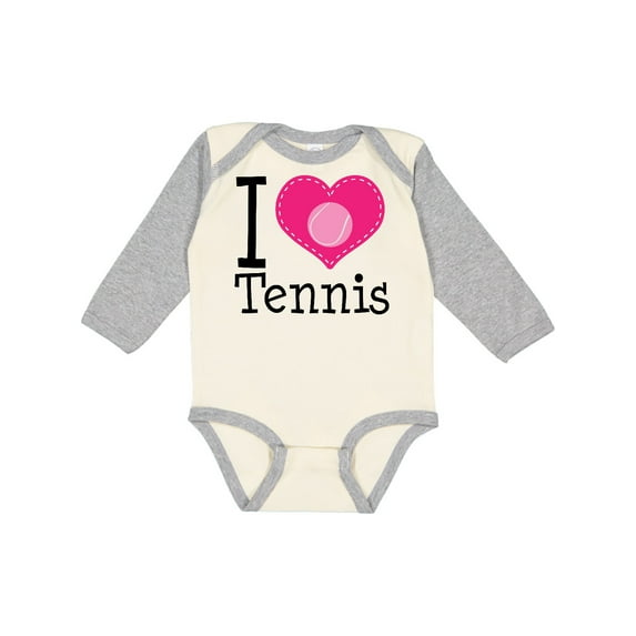 Inktastic Tennis Player I Love Tennis Girls Long Sleeve Baby Bodysuit