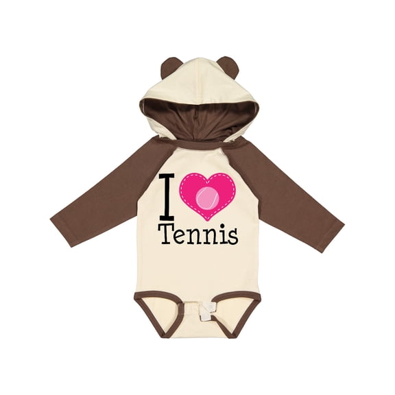 Inktastic Tennis Player I Love Tennis Girls Long Sleeve Baby Bodysuit