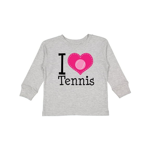 Inktastic Tennis Player I Love Tennis Girls Long Sleeve Toddler T-Shirt