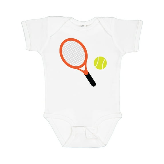 Inktastic Tennis Racket and Ball Boys or Girls Baby Bodysuit