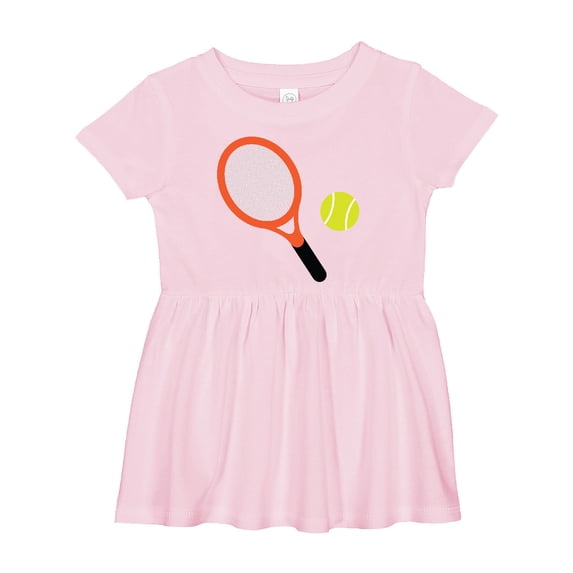 Inktastic Tennis Racket and Ball Girls Baby Dress