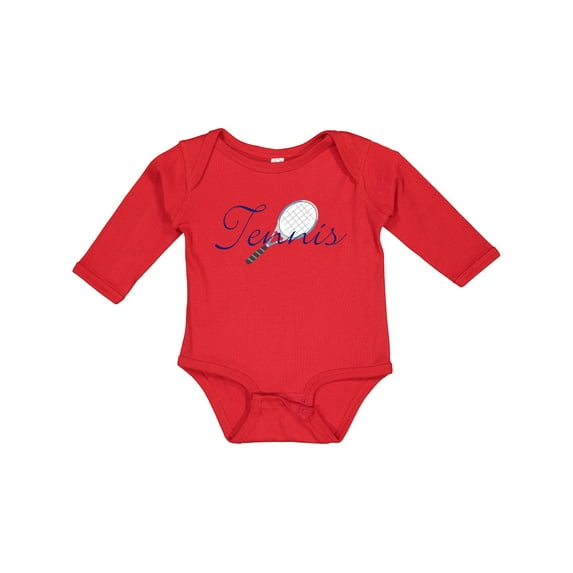 Inktastic Tennis Sports Racquet Boys or Girls Long Sleeve Baby Bodysuit
