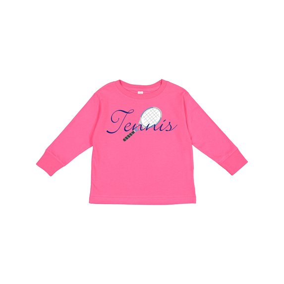 Inktastic Tennis Sports Racquet Boys or Girls Long Sleeve Toddler T-Shirt