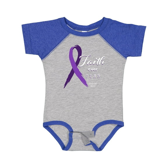 Inktastic Testicular Cancer Awareness Faith over Fear Boys or Girls Baby Bodysuit