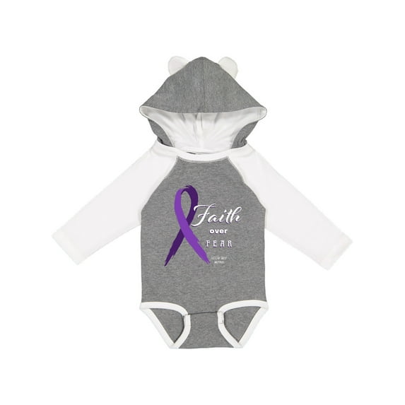 Inktastic Testicular Cancer Awareness Faith over Fear Boys or Girls Long Sleeve Baby Bodysuit