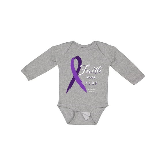 Inktastic Testicular Cancer Awareness Faith over Fear Boys or Girls Long Sleeve Baby Bodysuit
