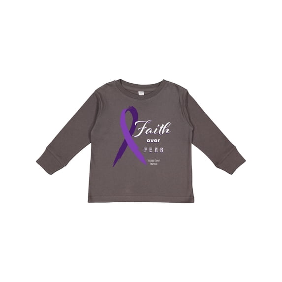 Inktastic Testicular Cancer Awareness Faith over Fear Boys or Girls Long Sleeve Toddler T-Shirt