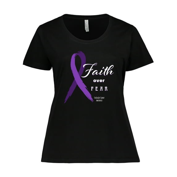 Inktastic Testicular Cancer Awareness Faith over Fear Women's Plus Size T-Shirt