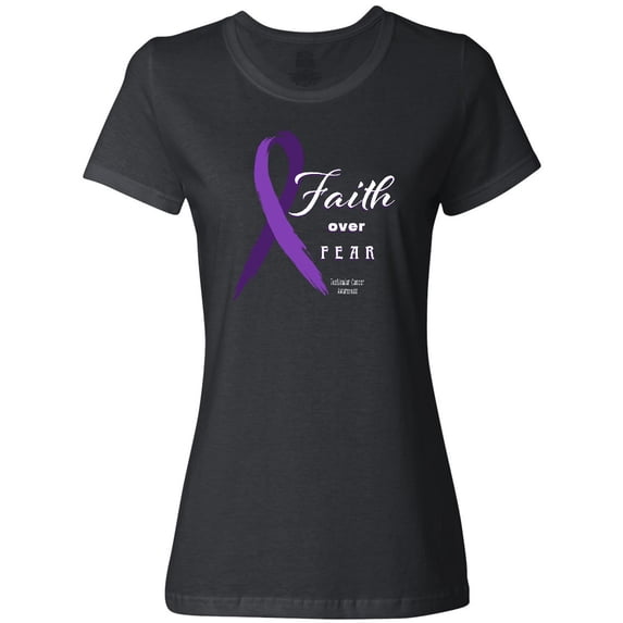 Inktastic Testicular Cancer Awareness Faith over Fear Women's T-Shirt